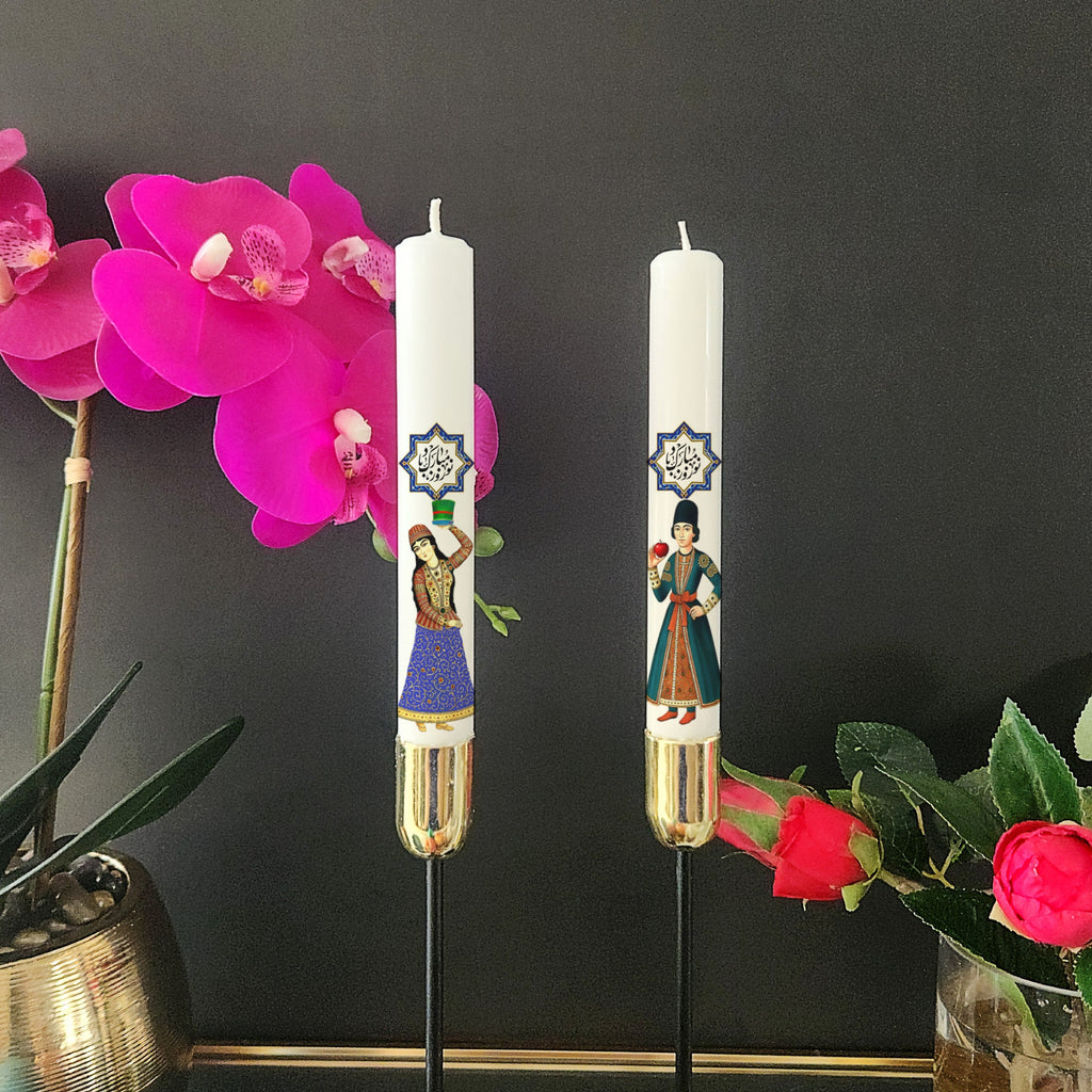 Nowruz Mubarak Candle Set – Handmade Traditional Persian New Year Décor