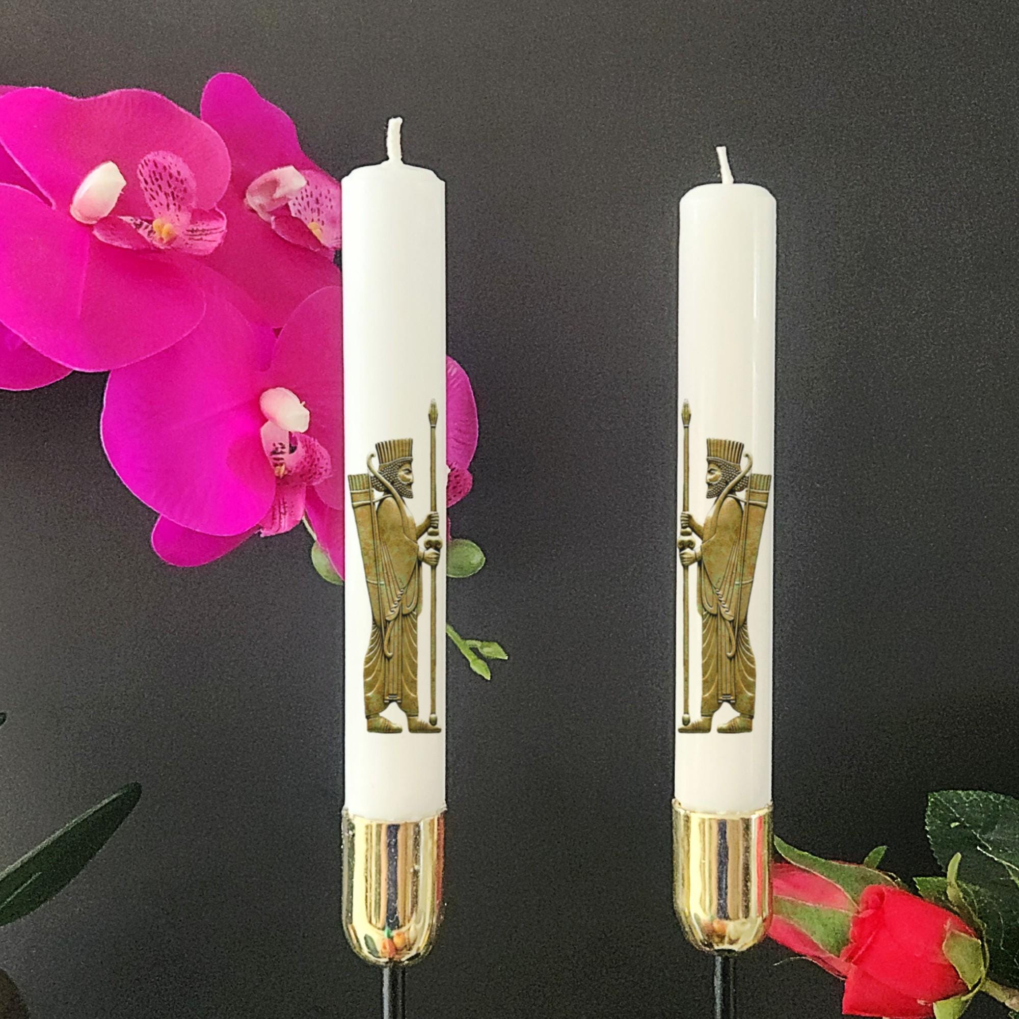 Persian Warrior Taper Candles: Haft-Seen Nowruz Decor Set