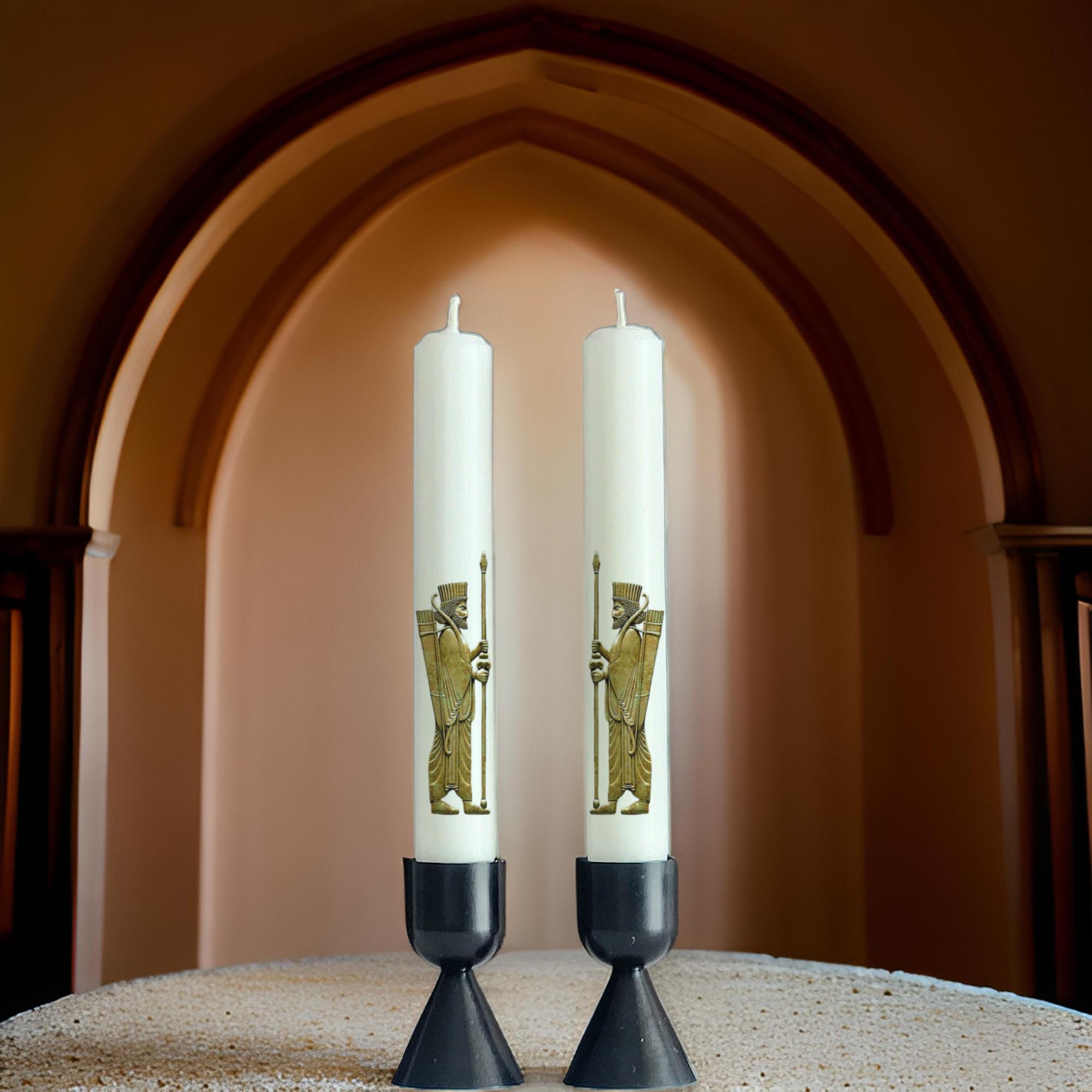 Persian Warrior Taper Candles: Haft-Seen Nowruz Decor Set