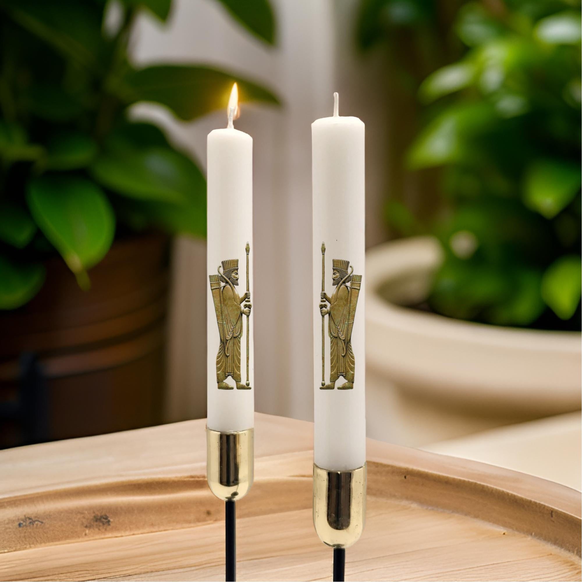 Persian Warrior Taper Candles: Haft-Seen Nowruz Decor Set