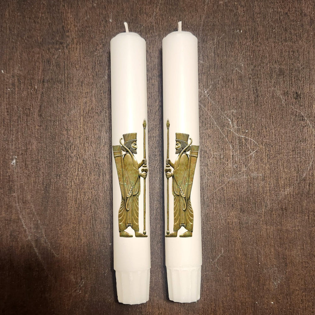 Persian Warrior Taper Candles: Haft-Seen Nowruz Decor Set