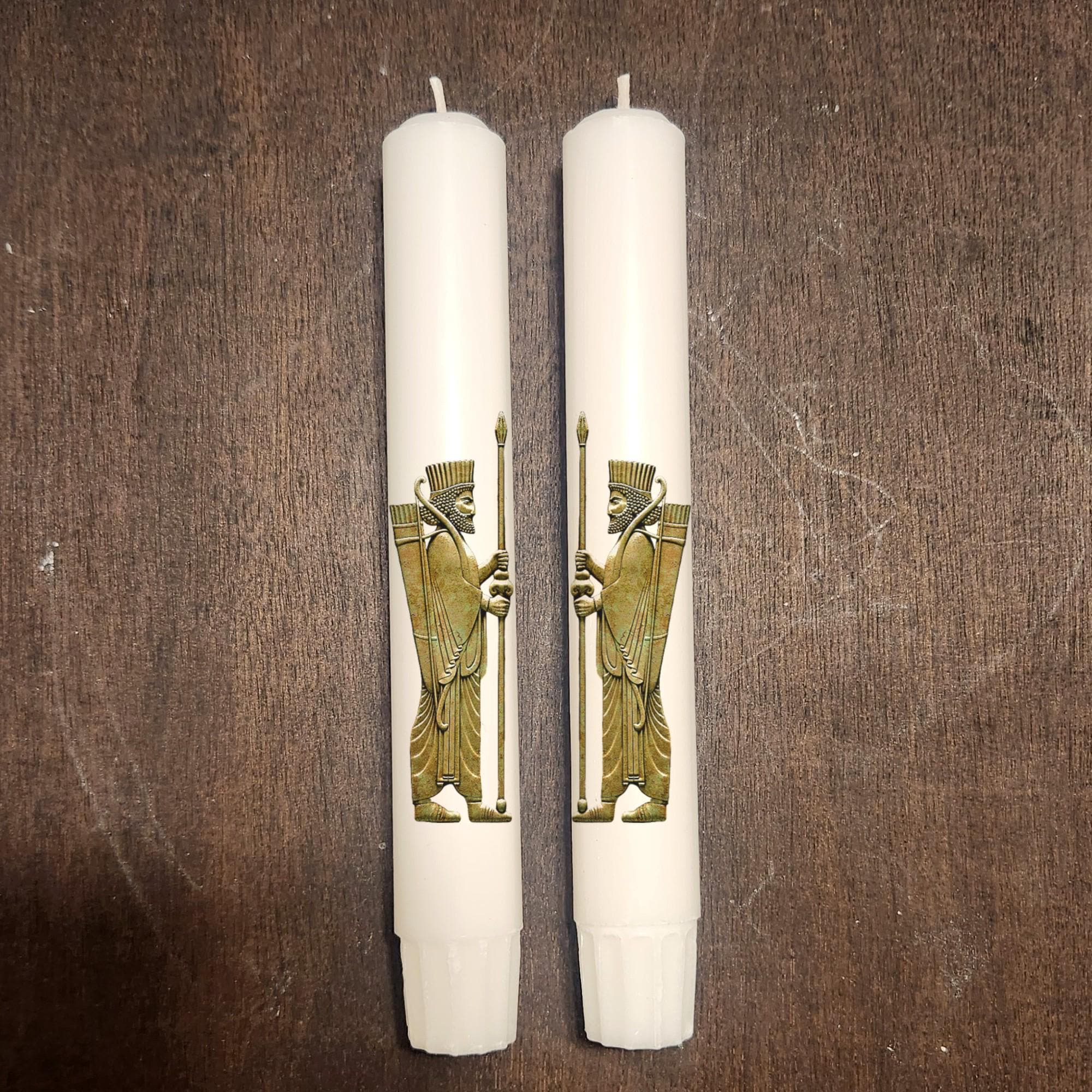 Persian Warrior Taper Candles: Haft-Seen Nowruz Decor Set