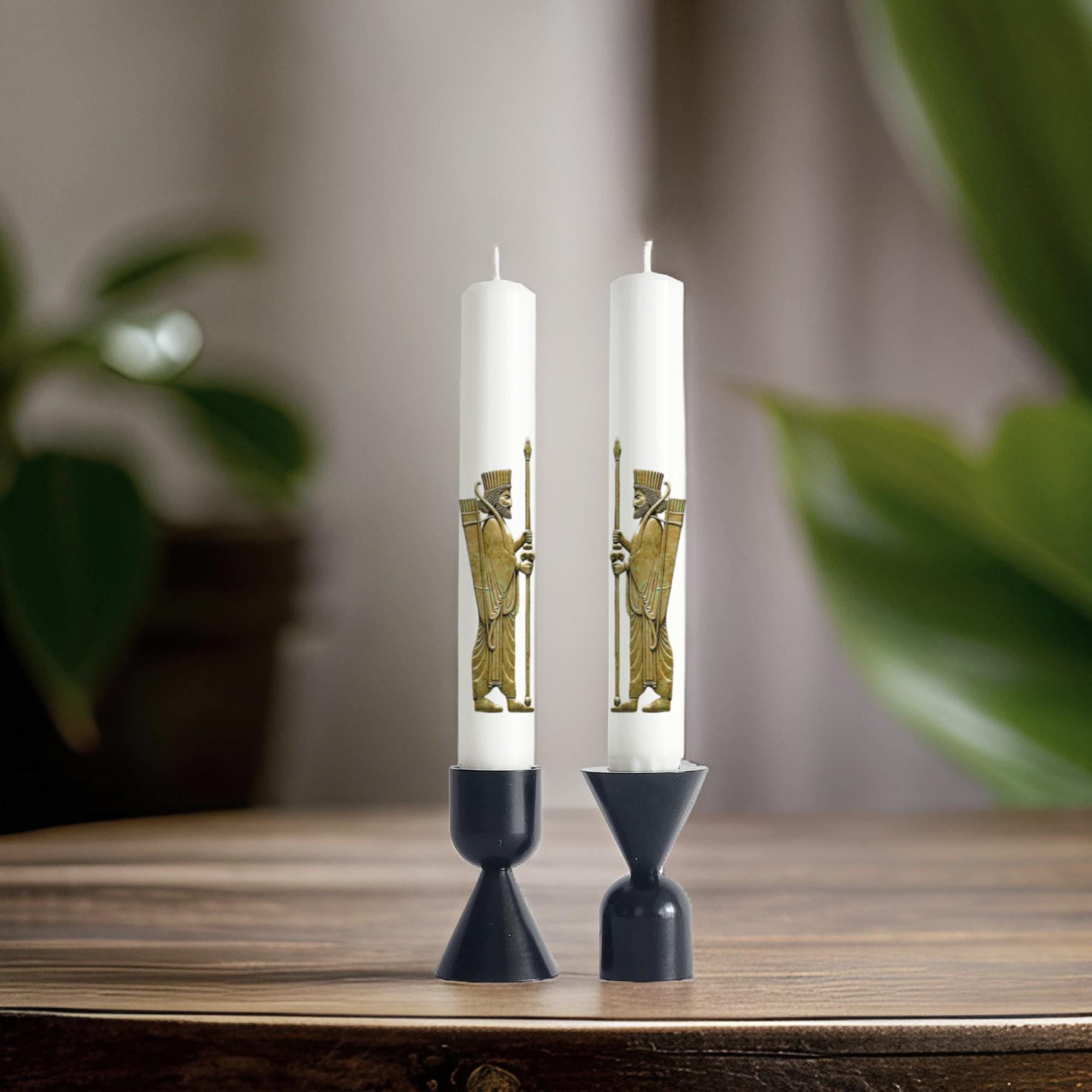 Persian Warrior Taper Candles: Haft-Seen Nowruz Decor Set