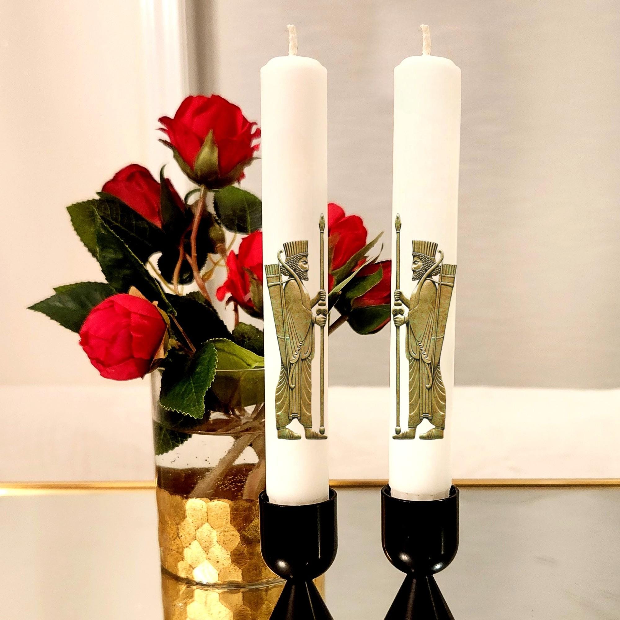 Persian Warrior Taper Candles: Haft-Seen Nowruz Decor Set